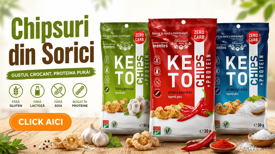 Chipsuri din șorici Pannónia Keto Chips, trei arome