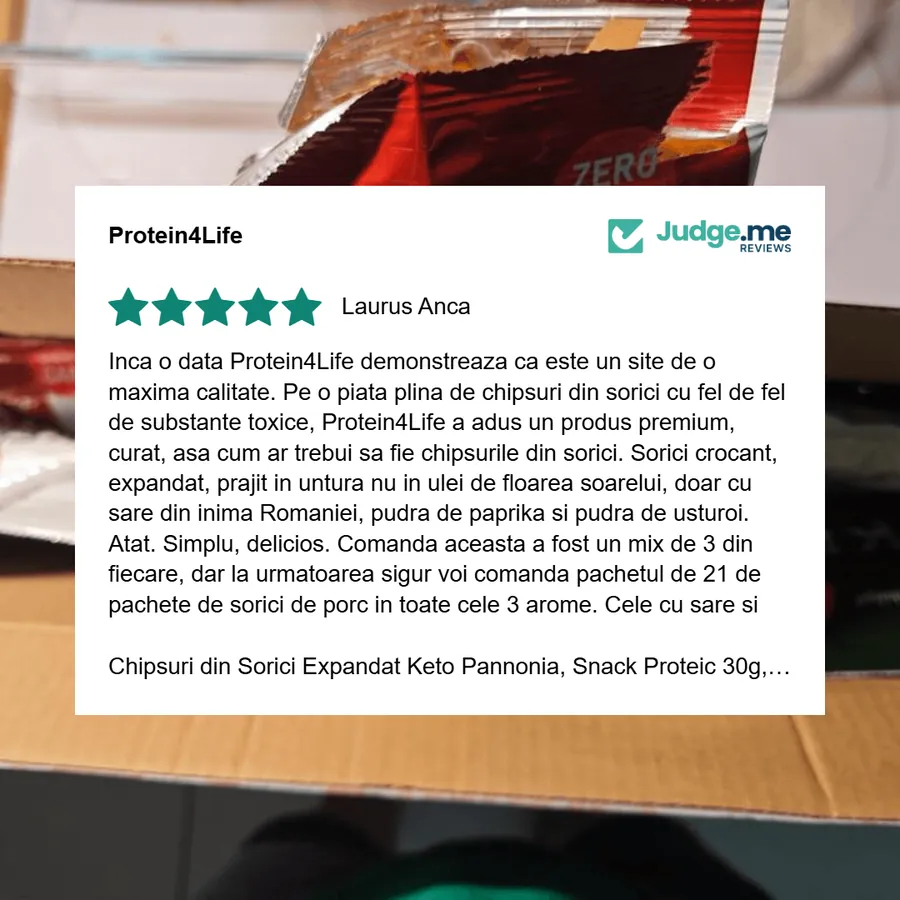 Recenzie Judge.me 5 stele de la Laurus Anca pentru chipsurile din șorici cu paprika